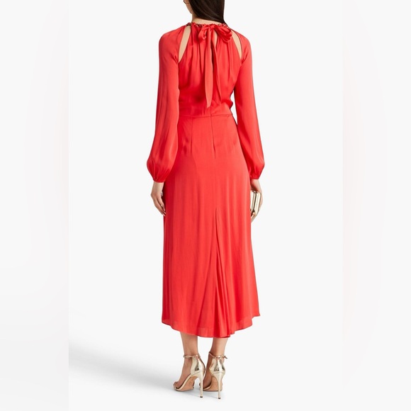 Veronica Beard “Fayla” Red Ruched Cutout Midi Dress ~ Sz 0 - Picture 2 of 8